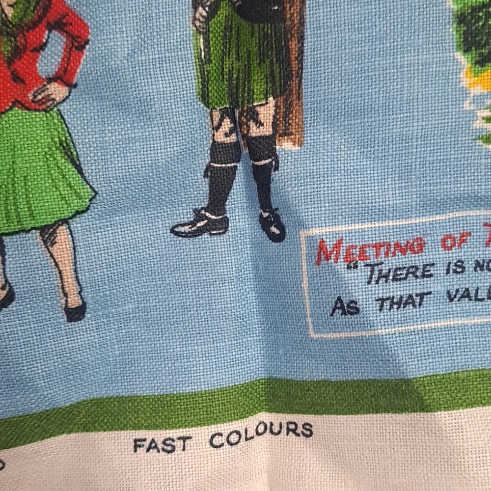 Vintage Irish Linen Tea Towel Ireland Land of Song NWOT 1980 Tapestry